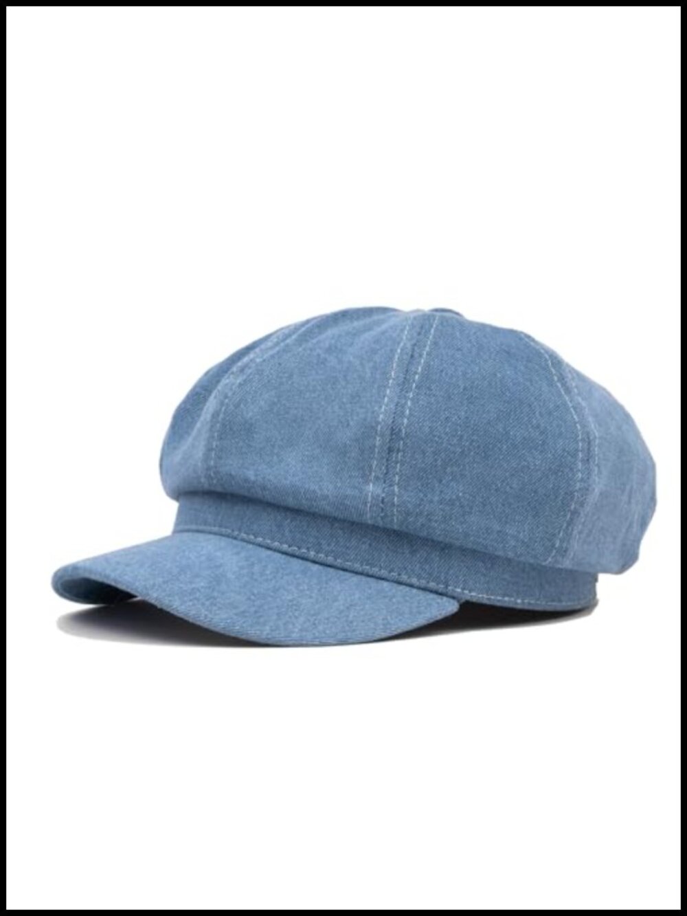 Womens Newsboy Hat Cotton Denim 8 Panel Vintage Gatsby Cabbie Cap Adjustable
